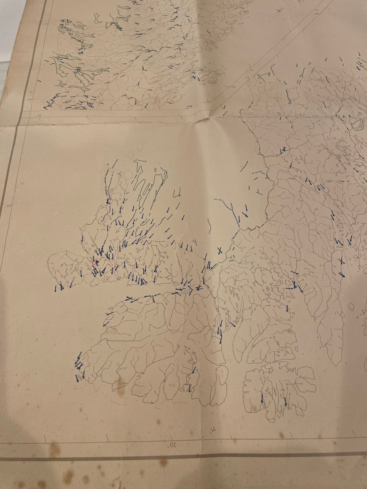 【古地図】ノルウェー氷河地質図 Glacialgeologisk Kart over NORGE 1953 1/1,000,000