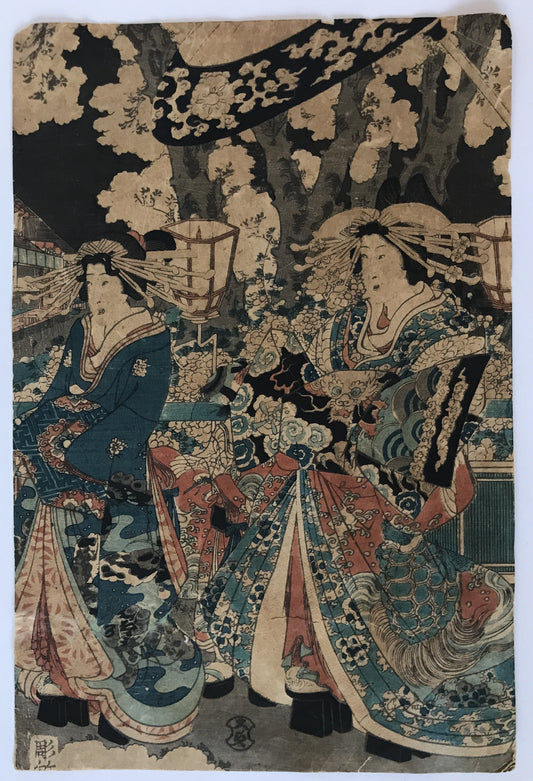 歌川派 美人画 二美人図
