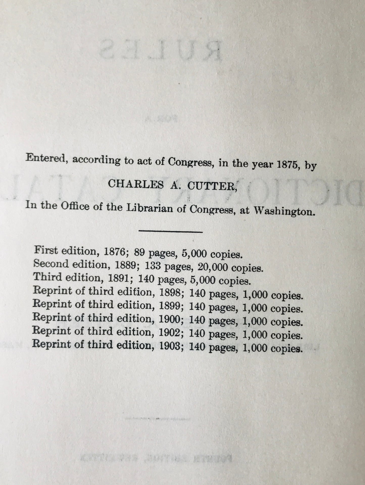 Rules for a dictionary catalog,4th ed. 1904