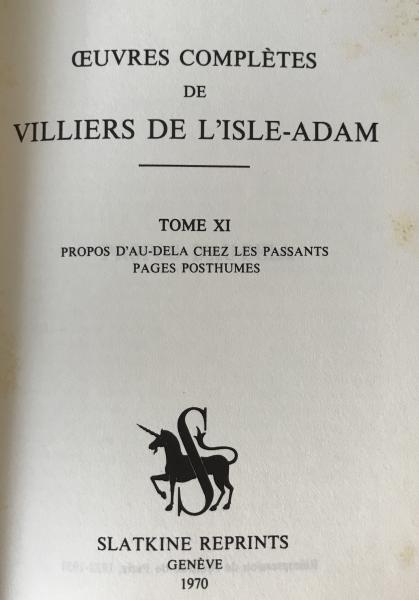 ?uvres compl?tes de Villiers de L'Isle-Adam Originally published: Paris : Mercure de France, 1922-19316冊揃え