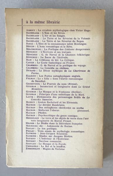 1974 Georges Poulet "La Conscience critique" Jose Corti - Geneva School Phenomenology Criticism