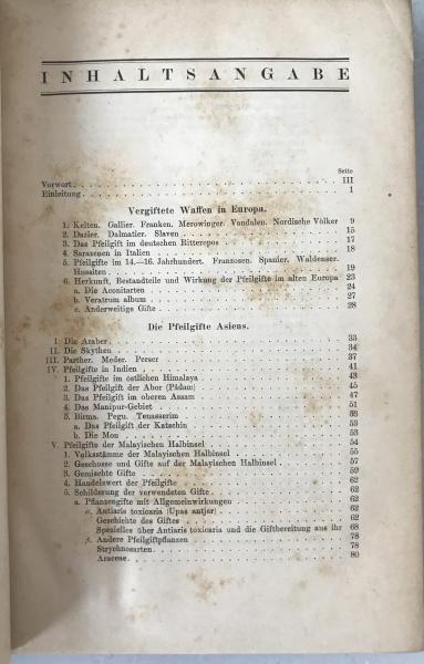 DIE PFEILGIFTE (Arrow Poisons) L. Lewin 1923 First Edition Toxicology
