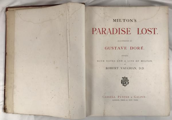 MILTON'S PARADISE LOST Illustrated by GUSTAVE DOR? Large Folio Cassell Edition w/ 1879 Inscription