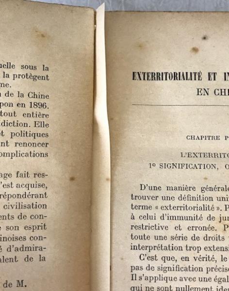 Scarce 1st Ed. EXTERRITORIALIT? ET INT?R?TS ?TRANGERS EN CHINE