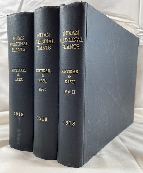EXTREMELY RARE WWII Japanese Edition. "INDIAN MEDICINAL PLANTS" 3-Vol Set - Limited to 200 Copies