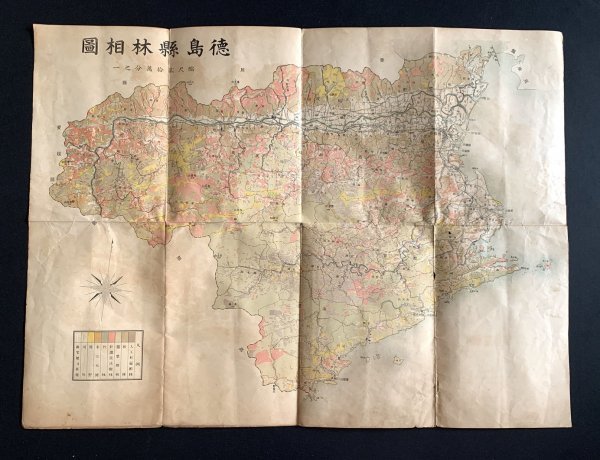【古地図】徳島縣林相圖 明治末～大正期 森林資源調査図