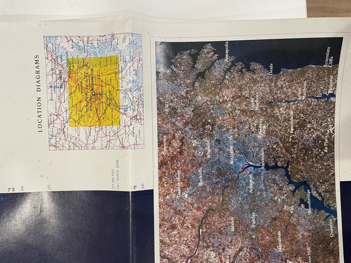 【古地図】Washington,D.C. and Vicinity 1/100,000-scale satellite image map 1982 U.S.Geological　Survey 米国地質調査所 衛星画像地図《ワシントンD.C.と周辺》Experimental Edition 1982年 NASA Landsat-4
