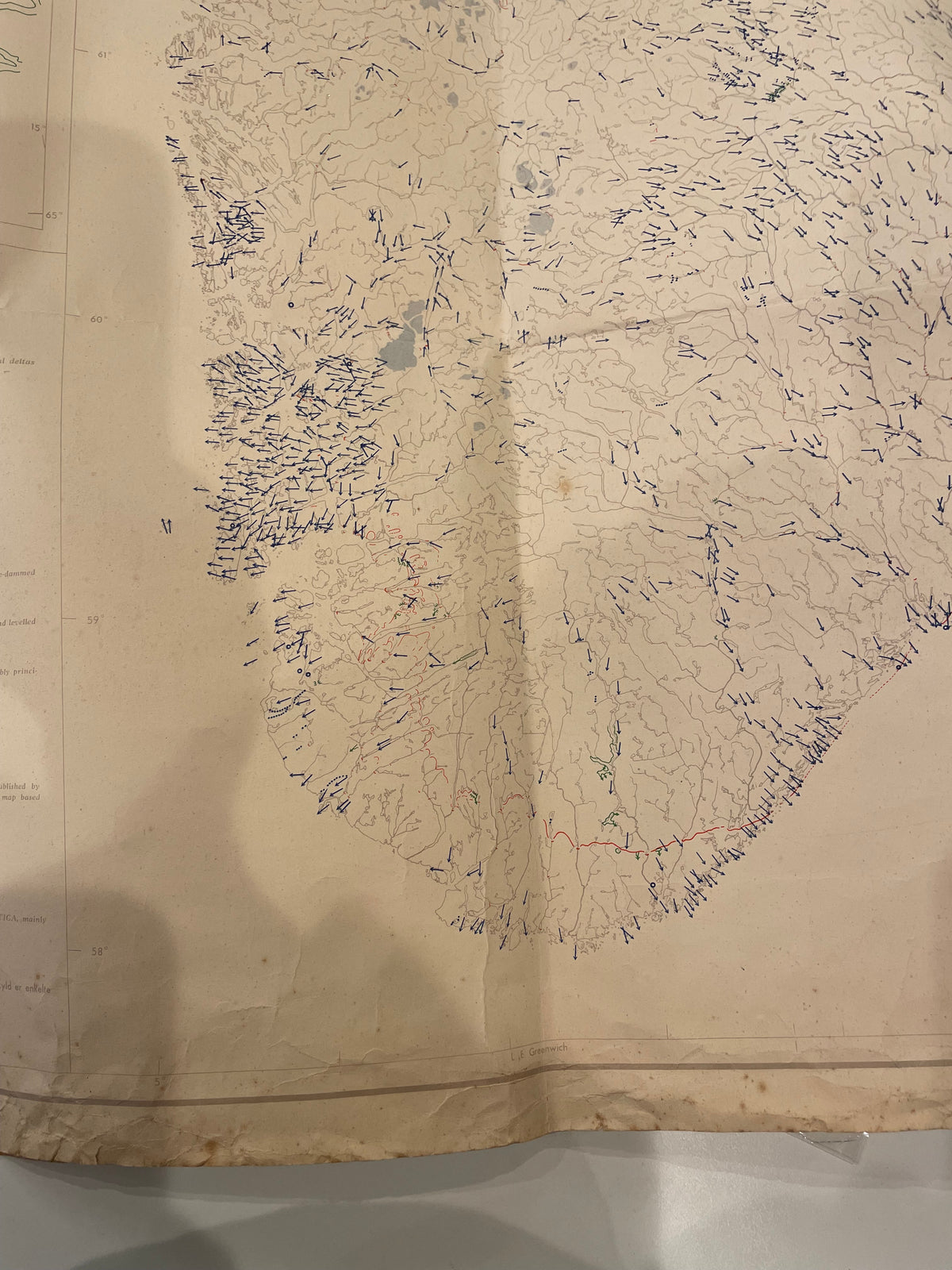 【古地図】ノルウェー氷河地質図　Glacialgeologisk Kart over NORGE 1953 1/1,000,000