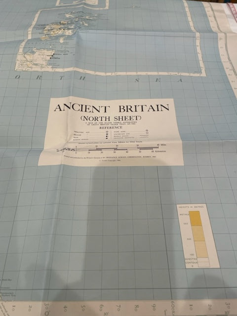 【古地図】古代イギリス（北シート）1066年以前のイギリスの目に見える主要な遺物の地図　Ancient Britain (north sheet)A MAP of the major visible antiquities  of GREAT BRITAIN older than AD.1066  scale:1/625,000 the Ordnance Survey,Chessington,Surrey,1964