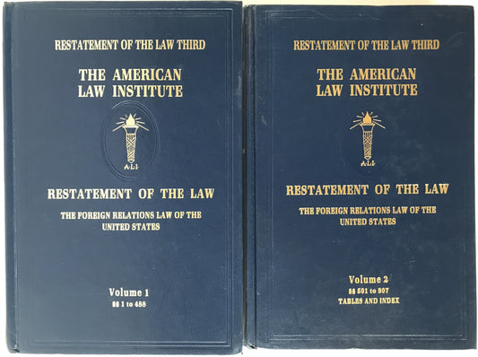 Restatement of the Law　3ｒｄ: The Foreign Relations Law of the United States (英語版) １（1 to 488）、2（501 to  907） ハードカバー 2冊揃え