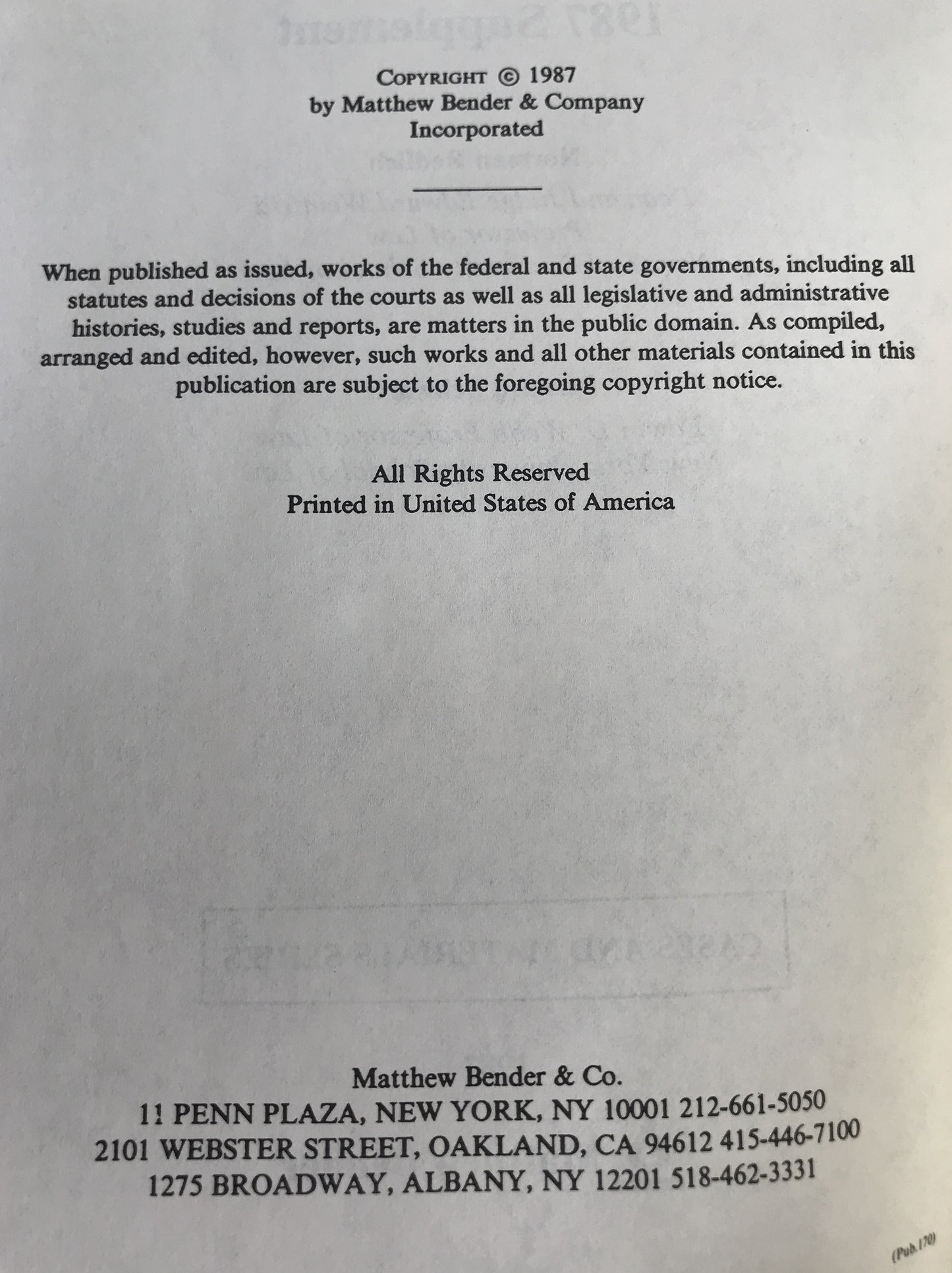 Constitutional law 1987 Supplement (英語版)