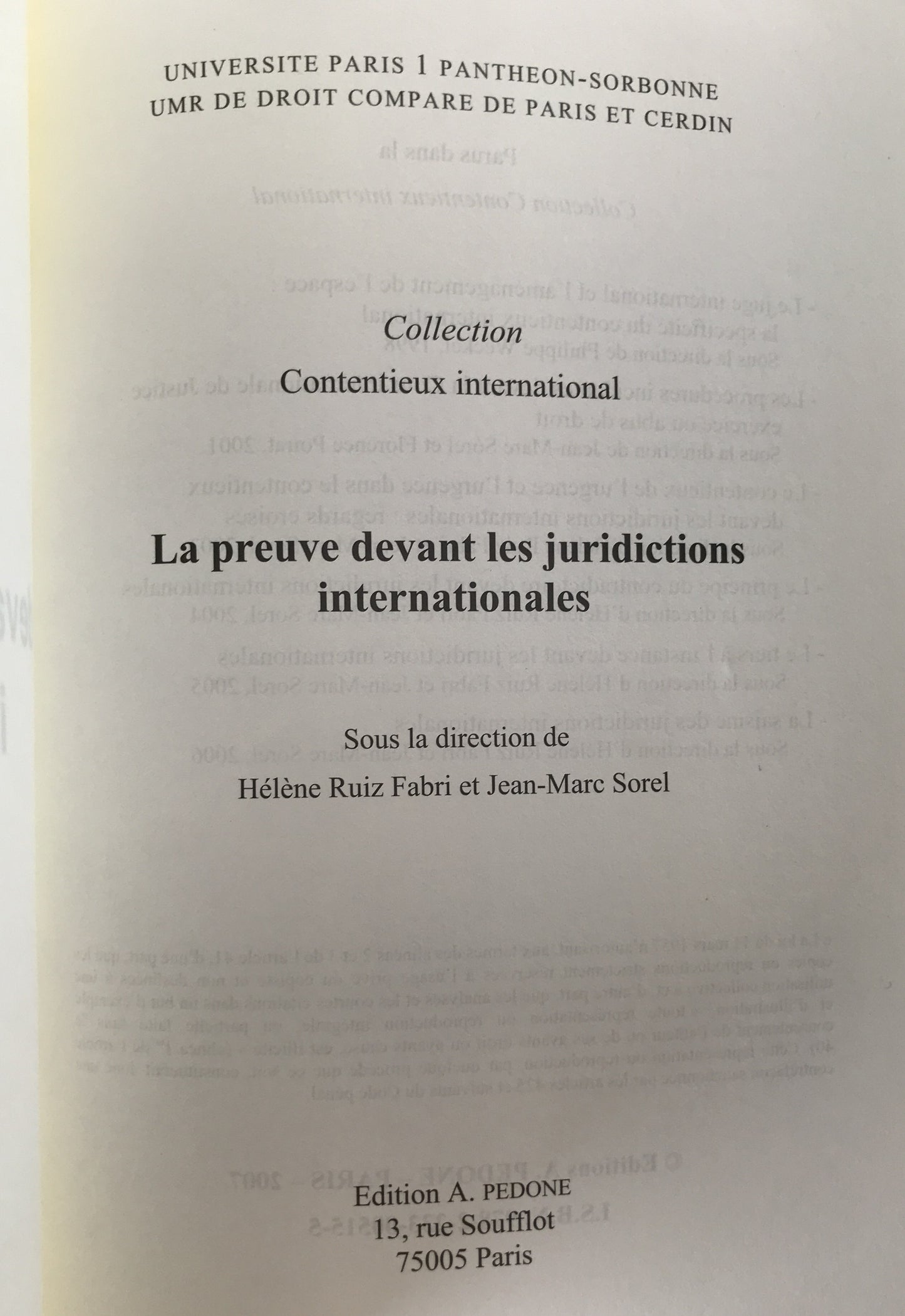 La preuve devant les juridictions internationales (フランス語版) ペーパーバック