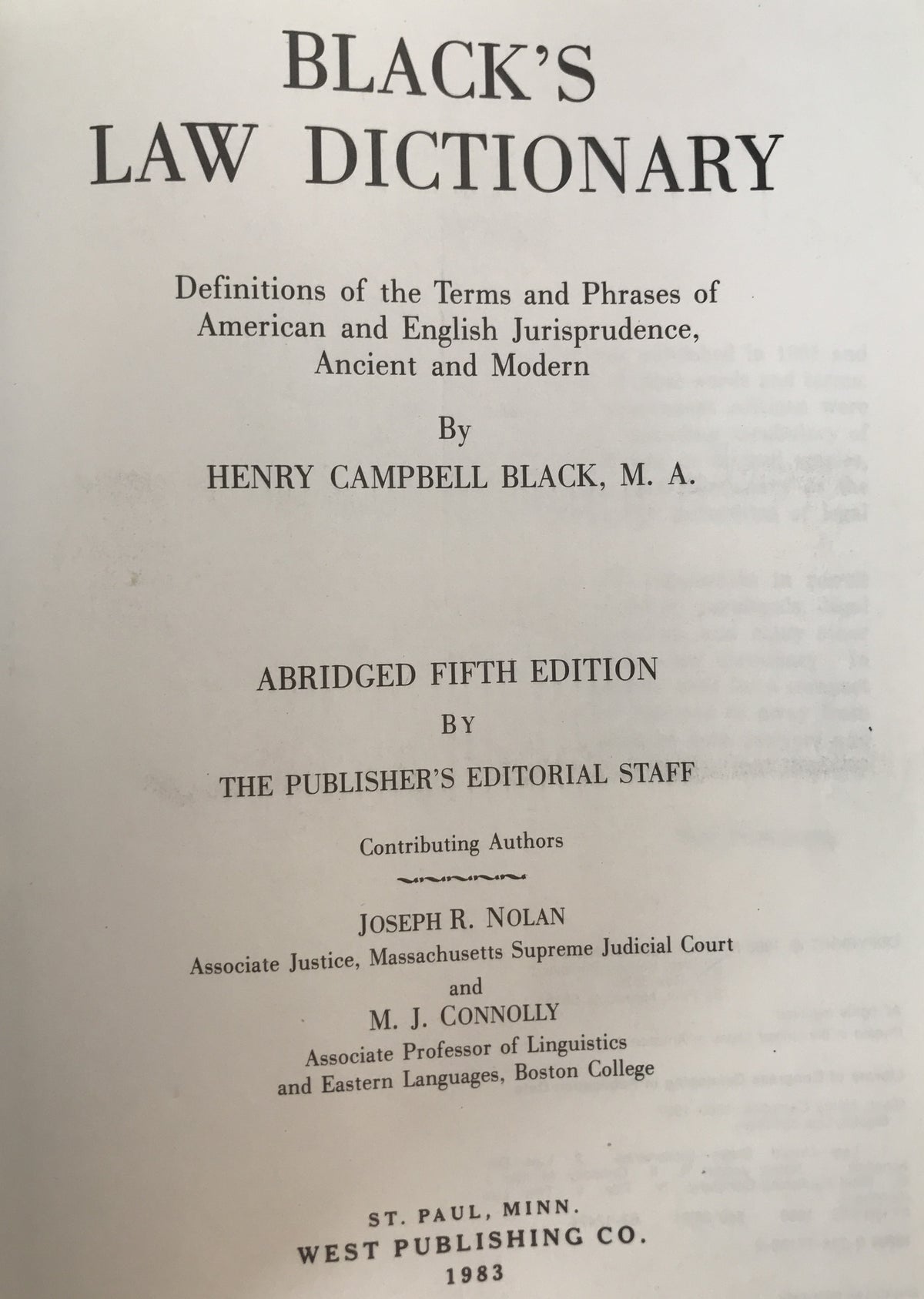 Black's Law Dictionary: Abridged Fifth Edition (英語版) ペーパーバック
