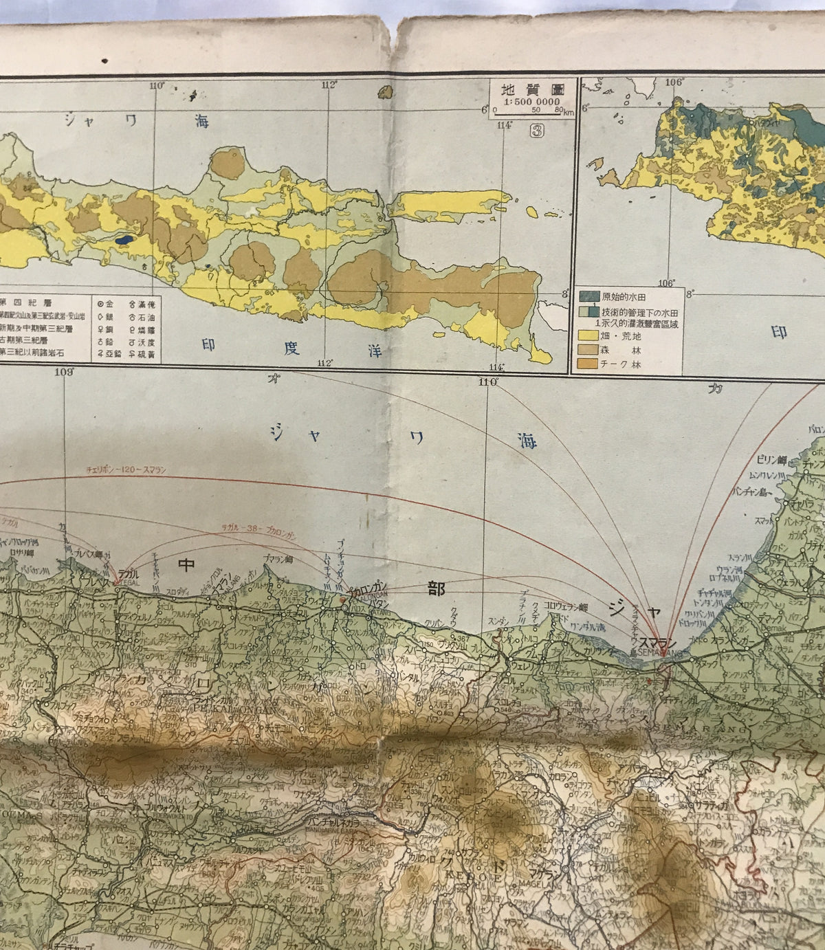 【地図】大南洋詳密地図ノ一部 ジャワ詳密地図