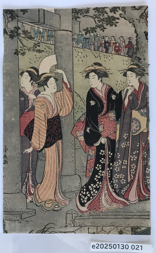 浮世絵 美人画　多人数図