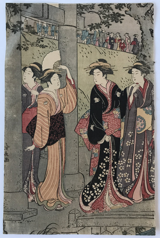 浮世絵 美人画　多人数図